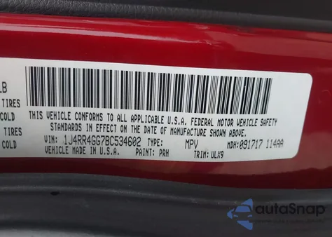 2011 Jeep Grand Cherokee Laredo from USA, damaged, VIN 1J4RR4GG7BC534602